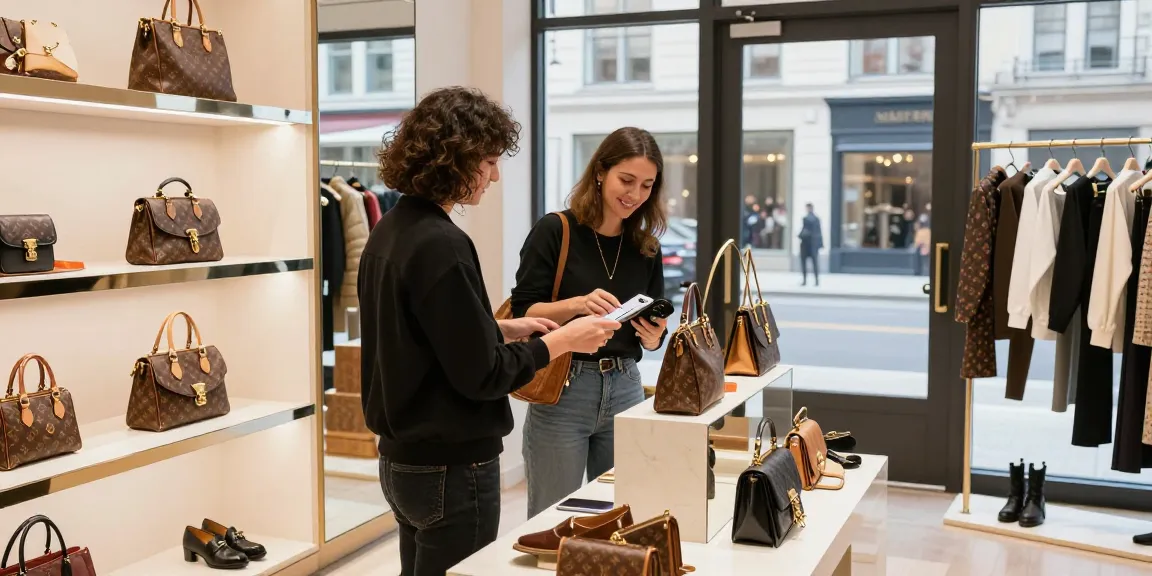 High-quality 레플리카 accessories displayed in an elegant boutique with a welcoming atmosphere.