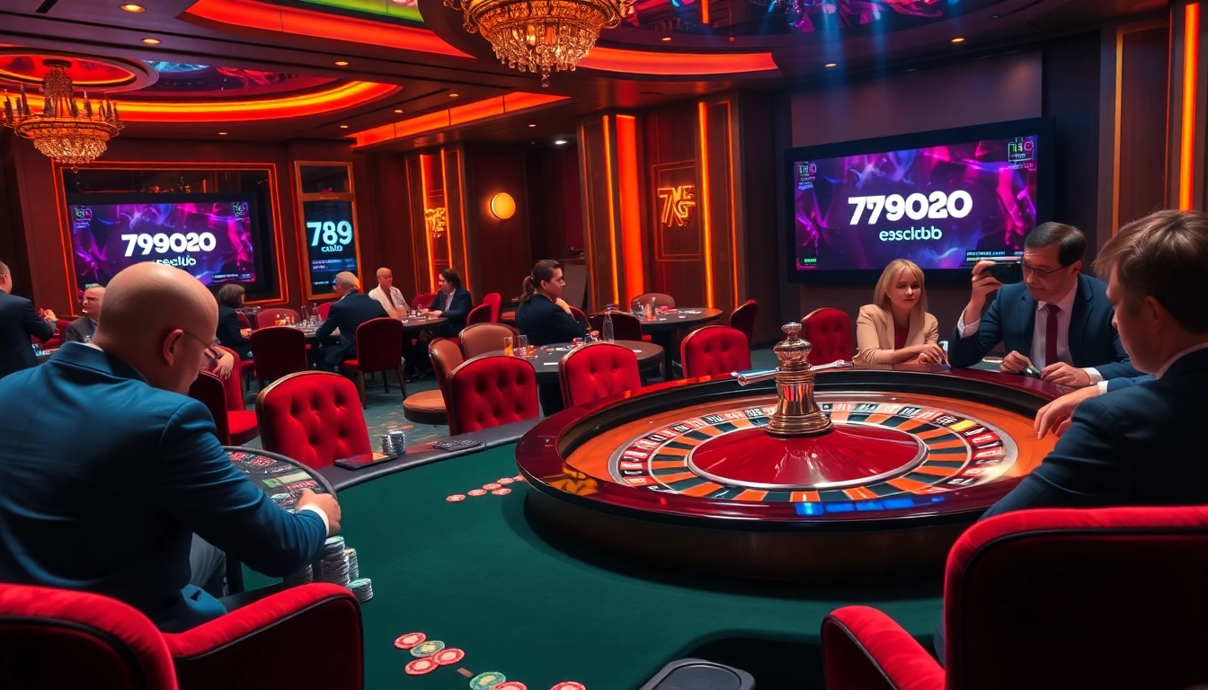 Players engaging in exciting roulette gameplay at 789club casino with vibrant atmosphere.