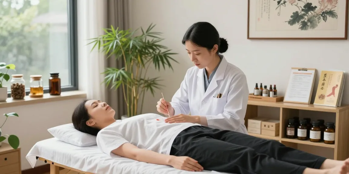 Acupuncture session at 수원한의원 demonstrating holistic healing and wellness.
