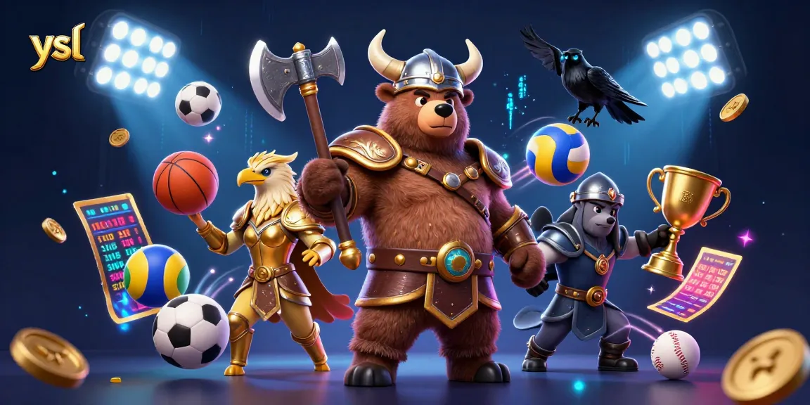 Engage in thrilling games with ysl featuring a Viking berserker, Valkyrie eagle, and dynamic sports elements